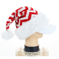 Miniatyrbilde 5 av 5: Voksen Strikket Julehatt Snøflak Bølgete Stripe Fluffy Plush Julehatt Søt Pom Pom Juleferiefest Dekorasjon