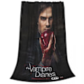 Miniatyrbilde 1 av 4: Damon Salvatore The Vampire Diaries Fleece-teppe - Horror, Multifunksjonelt, Varmt, Reiseteppe, Sengteppe
