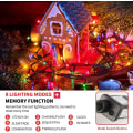 Miniatyrbild 2 av 5: Julbelysning, Vattentäta Julgransbelysning för Utomhus, UL-Certifierad End-to-End-kontakt 8 Lägen Strängbelysning för Trädgård Patio