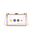 Miniatyrbillede 2 af 5: Kvinders Transparent Håndtaske Aftenfest Brude Clutch Skuldertaske Prom Bryllup FGul Blomst
