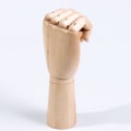 Miniatyrbillede 5 af 5: Poserbar Hånd Mannequin Håndmodel Træ Mannequin til Palm Smykke Display Stativ Neglekunst Praksis (20cm)