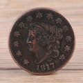 Miniatyrbilde 3 av 7: Vintage 1817 USA 1 Cent Messing Minnesmyntsamling
