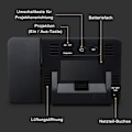 Miniatyrbild 5 av 5: Projektionsväckarklocka, Reseväckarklocka med Projektion USB-anslutning Inomhustemperatur och Luftfuktighet Bordsklocka Snooze-funktion