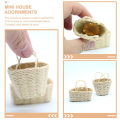 Miniatyrbilde 3 av 4: 2 stk Dukkehust Mini Flettet Kurvmodell Mini Husdekor Mini Husmøbler Tilbehør 4,5x2,2x4cm 4.5x2.2x4cm