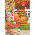 Miniatyrbillede 2 af 3: Efterårs Picnic Scene Haveflag Fald Æblekurv 12,5 \"x 18\" Thanksgiving Græskar Kalkun Haveflag