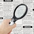 Miniatyrbillede 5 af 5: LED-lys Håndholdt Forstørrelsesglas Lupe Observationsboks Med Skala Inspektionsfrimærker C B