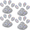 Pikkukuva 1 / 5: 4 kpl Koiran tassun muotoisia tarroja, Bling-timantteja, Auton koristelu, Bling-timantti-tassut, Valkoiset timantti-auton tarrat, Bling-koira