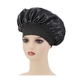 Miniatyrbillede 1 af 5: 2 stk. Åndbar Silke Bonnet til Søvn, Stor Satin Hår Bonnet til Sorte Mænd og Kvinder, Bred Bånd Søvn Cap til Lang
