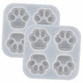 Miniatyrbillede 1 af 5: Pakke med 2 Kattepoteform Epoxyforme, Spejl- og Mat Finish Overflade Sød Kattefodsaftryk Resin Støbning Silikoneform