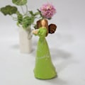 Miniatyrbillede 5 af 5: Sød Mors Dag Ornament Mikrolandskab Statue Gave Harpiks Håndværk Skrivebord Havegård Dekoration Gul Due