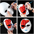 Miniatyrbild 4 av 5: 5 st DIY Vita Pappersmask Pulp Tom Handmålad Mask Personlighet Kreativ Fri Design Vit Mask - Maskerad, Cosplay, Dansfest