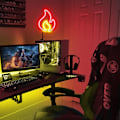 Miniatyrbild 3 av 3: Röd Gul Flamma Neon Skylt med På/Av-Brytare, Flamma LED Ljusskylt för Väggdekoration