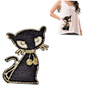 Miniatyrbild 1 av 3: Pärlstenskläder Sticker Patch Klädlapp Glittrande Klädlapp Katt Banner Dekorera Tillbehör Tröja Patch Klädlapp