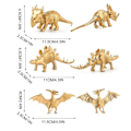 Miniatyrbillede 3 af 5: Guld Edition Dinosaur Model Kit Fødselsdagsfest Dinosaur Dekoration Håndlavet Model Legetøj 6stk