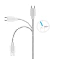 Miniatyrbilde 3 av 4: USB Type C-kabel, 2-pakning, 1M - Sølvmetall