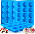 Miniatyrbillede 1 af 5: 3 stk Oreo Cookie Chokolade Silikoneforme, 12-hullers runde cylinderformede Oreo Chokoladeovertræksforme til slik, Silikonebageforme til Blå-3 stk Blå-3 stk Blue-3Pcs