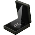 Miniatyrbillede 1 af 5: LED Lys Hængende Halskæde Gaveæske, Fløjl Smykke Opbevaring Display Case til Frieri Forlovelse Bryllup Jubilæum Dag (Sort)