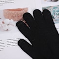 Miniatyrbilde 2 av 5: Barnehansker Gutter Vinterhansker Elastiske 5 Fingre Fullfingerhansker Strikkede Magiske Hansker Dress - svart