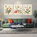 Miniatyrbild 3 av 5: 3-pack Blomstervävväggbonad - Vildblomsplantväxtblommig väv Identifieringsreferenskarta Liten väv för sovrum vardagsrum (väv