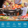 Miniatyrbillede 5 af 5: 3 stk. 304 Rustfrit Stål Serveringsfade, 12,6\" Rektangulære Middagstallerkener, Børstet Nikkel Organiseringsbakke til Camping, BBQ, Fest