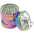 Miniatyrbillede 1 af 5: 2,5 Tommer Krydderi Grinder med Håndtag, Zink Legering Metal Regnbue Håndsving Grinder med Transparent Topdæksel til Maling