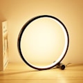 Miniatyrbilde 3 av 5: LED Nattbordslampe Berøringsring Bordlampe Dimbar, 3 Farger Dimbar 10 Lysstyrker, metallhvit