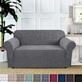 Miniatyrbild 3 av 5: Stretch Soffaöverdrag Möbelskydd Settee Klädsel Mjuk Med Elastisk Bottencheckar Fleece Universal Enfärgad Soffaöverdrag Ljusgrå 140x180cm Light grey 140x180cm
