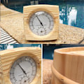 Miniatyrbild 2 av 2: Hygrometer Trätermometer Bastu Tillbehör Enkelt Mätare Luftfuktighet Termometer Bastu Utrustning