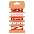 Miniatyrbillede 2 af 5: 5 stk. Glædelig Jul Metallic Grosgrain Bånd til DIY Hårbøjler Gaveindpakning