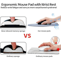 Miniatyrbillede 3 af 5: Ergonomisk Musmåtte Med Håndledsstøtte Musmåtte Med Håndledsstøtte Til Hjemmekontor Spil Arbejde Computer Bærbar Relieff For Smerter Med Skridsikker Pu-base 1 Stk