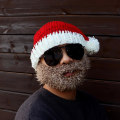 Miniatyrbilde 4 av 5: Morsom Skjeggmaske Ornament Julehatt Unisex Komfortabel Rød Voksen Barnhatt Blå Maske Voksen