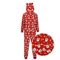Miniatyrbild 4 av 5: Jumpsuit för jul, rolig jultryck långärmad romper, rolig hel pyjamas med blixtlås bak XL Kvinnor