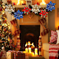 Miniatyrbild 5 av 5: 2-pack 15 cm Julglitter Konstgjorda Julstjärnor Konstgjorda Julgranar Blå