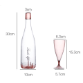 Miniatyrbilde 5 av 5: 6-delt sett (5 vinglass + 1 vinflaskebeholder) Reisebærbar champagneglasssett Ideelt for piknik utendørs basseng, grill, hage VaskbarRosa