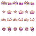 Pikkukuva 1 / 5: 24 kpl Valmistumisvaasikoristeita Kuvien Ottamiseen, Paperista Valmistettuja Kuvien Ottamiseen Sopivia Rekvisiittoja, Violetti 25x18,5cm