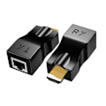 Miniatyrbillede 2 af 4: HDMI-forlænger, HDMI til RJ45 1080p LAN-netværk HDMI-forlængelse op til 30 m over Cat5e/6 UTP LAN Ethernet-kabel (sort)