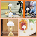 Miniatyrbilde 4 av 5: 4 stk Mini Landskaps Skrivebordslampe Mini Skrivebordslampe Mini Hus Bordlampe Mini Lys Dekor 4X2CM