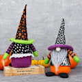 Miniatyrbillede 5 af 5: Halloween Pynt Hexe Tomte Svensk Tomte Plys Håndlavet Skandinavisk Elf Nisse Dværg Ferie Dekoration Fletninger