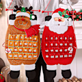 Miniatyrbillede 5 af 5: Filtede Julekalender, Julemand/Snemand/Elg Kalenderhæng med Lommer, DIY Julekalender Fyld Selv Juledekoration Brun)(1 stk