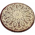Rund duk handgjord beige 60 cm