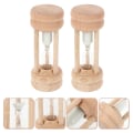 Miniatyrbillede 4 af 5: 2 stk Træ Gave Tidsglas Bambus Kunst Timer Pynt Fint Soveværelse OrnamentTræ10x3.5cm