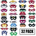 Superheltmasker festgaver til barn (32-pakning) filt og elastisk