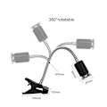 Miniatyrbillede 3 af 4: Pakke med 2 1* UVA UVB 75W pærer + 1* lampehus, Reptillampe Opvarmet Landskildpaddelampe med Lang Base 360° Rotation til Reptiler