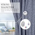 Miniatyrbillede 3 af 5: Hvide Gardinbindere med Magnetiske Knapper, Gardinbindere (Sæt af 2) Legering Lotus Dekorative Magnetiske Gardinbindere til Soveværelse