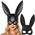 Pikkukuva 3 / 5: 1 kpl Bunny-naamio Naisten naamio Kanin naamio Halloweenin pääsiäisen juhlan asuste (mattamusta)