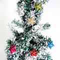 Miniatyrbilde 2 av 5: 6 stk Mini Glitter Stjerneanheng Juletrær Hengende Dekorasjoner Julestjerneanheng Trepynt Dekorasjon til Jul