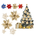 Miniatyrbild 2 av 5: 2-pack 15 cm Julglitter Konstgjorda Julstjärnor Konstgjorda Julgranar Blå
