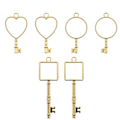Pikkukuva 2 / 3: 6 kpl Avainteema Avoin Kehyksen Riipukset Seosrunko Pendants Hartsikorujen ValmistukseenKulta6.1X2X0.3CM