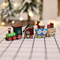 Miniatyrbilde 2 av 5: Juletog i tre, mini juletog i tre, julepynt i tre, lekesett med tretog, julepynt til juletreet, julefest
