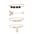 Pikkukuva 2 / 5: 4 kpl Anti-light Pearl Brooch Elegant Diamond-encrusted Pin Vyötärö Solki Meal Prep Container Meal Cont